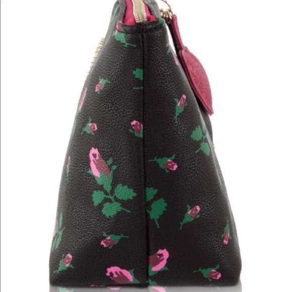 Betsey Johnson Rosebud Clam Pouch Cosmetics Case - Picture 3 of 5
